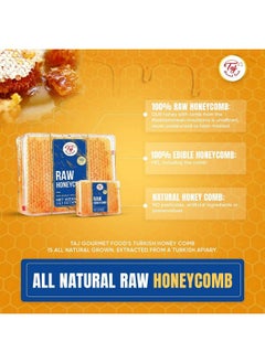Great Bazaar Taj Gourmet All Natural Raw Honeycomb 100% Honey Pure Turkish Raw Honey Comb -100% All Natural Edible Honey Combs Raw Edible - Perfect For Healthy Smoothies Honey With Honeycomb, 200g (7.05oz)  - Image 3
