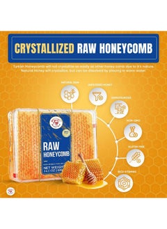 Great Bazaar Taj Gourmet All Natural Raw Honeycomb 100% Honey Pure Turkish Raw Honey Comb -100% All Natural Edible Honey Combs Raw Edible - Perfect For Healthy Smoothies Honey With Honeycomb, 200g (7.05oz)  - Image 5