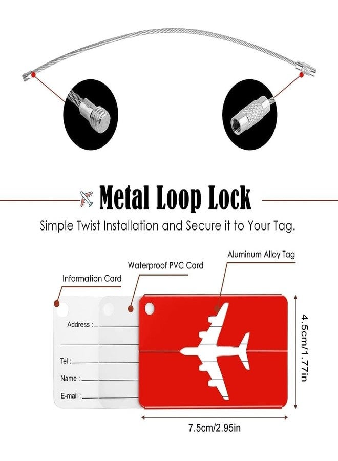 BuyLift Aluminum Alloy Luggage Tags - Durable Metal Baggage Name Tags with Address Label Holder, Travel Suitcase ID Tags, Luggage Identifier Accessories - Pack of 4 (Multicolor) - Image 3