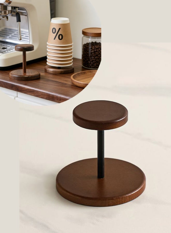 Joybos Walnut Wood Paper Cup Organizer - Solid Wood Cup Holder Rack | One-Handed Storage Rack for Kitchen Countertop, Sturdy Paper Cup Dispenser and Storage Stand, Mouthwash Rinsing Cup Holder for Home, Office and Coffee Stations(1-Pack) - Image 1