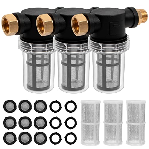 BEETRO Garden Hose Filter for Pressure Washer Inlet Water, Sediment Filter Attachment, with 100 Mesh and 40 Mesh Screen, 3 Sets - Image 1
