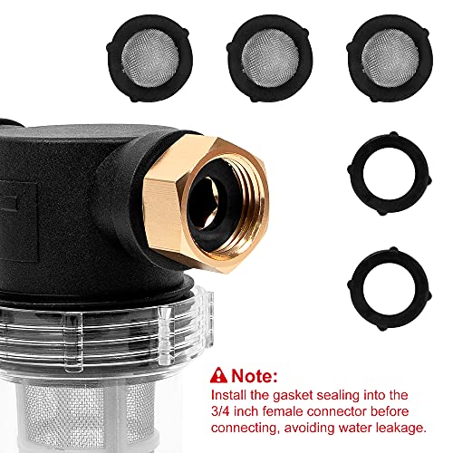 BEETRO Garden Hose Filter for Pressure Washer Inlet Water, Sediment Filter Attachment, with 100 Mesh and 40 Mesh Screen, 3 Sets - Image 4