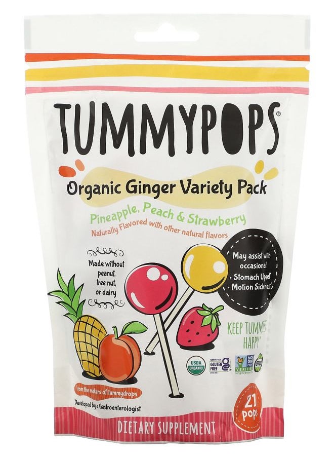TUMMYDROPS - Tummypops Organic Ginger Variety Pack 21 Pops - Image 1
