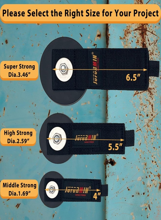 Juformin Heavy Duty Magnetic Hook, Magnetic Tool Holder, Magnetic Garage Hooks, Extension Cord Strap for Cable, Rope, Wire, and Cordless Tool Storage in Garage,Workshop,RV,Pick-up (Dia.1.69" Magnet * 4Pcs) - Image 2