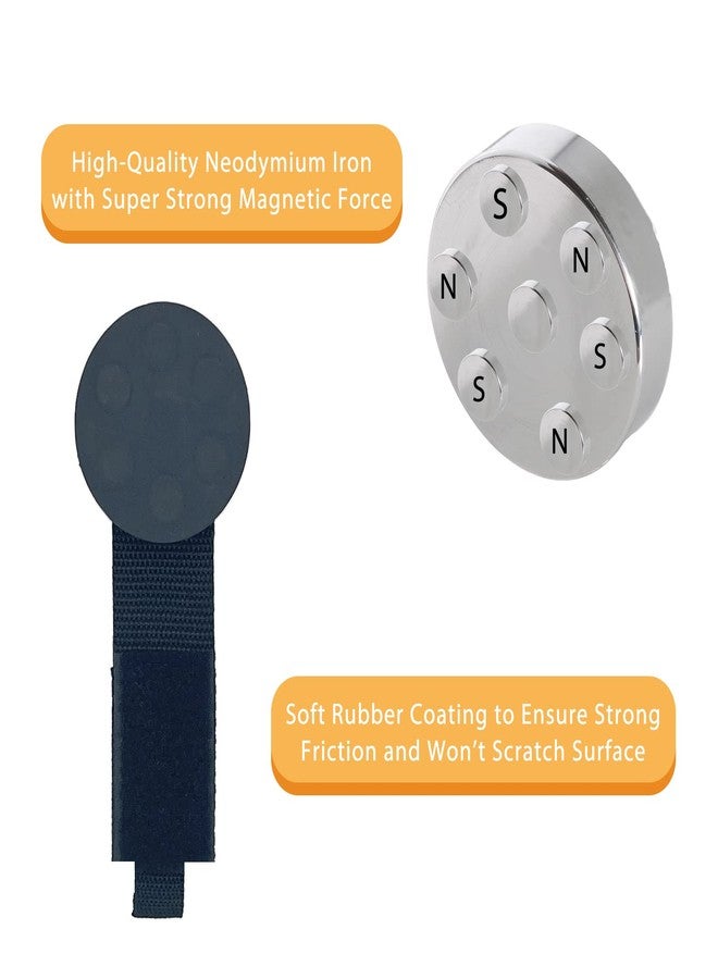 Juformin Heavy Duty Magnetic Hook, Magnetic Tool Holder, Magnetic Garage Hooks, Extension Cord Strap for Cable, Rope, Wire, and Cordless Tool Storage in Garage,Workshop,RV,Pick-up (Dia.1.69" Magnet * 4Pcs) - Image 4