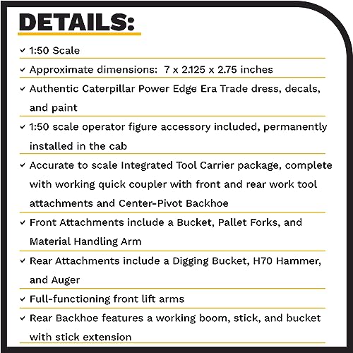Diecast Masters 1/50 Caterpillar 420E IT Backhoe Loader - Image 4