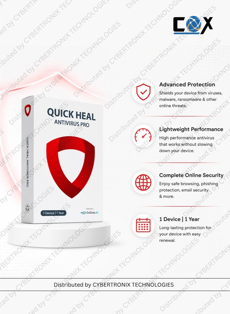Quick heal Antivirus Pro for 1 Device 1 Year | Digital License | Same Day Delivery + Logitech M170 Wireless USB Mouse, 2.4GHz Wireless Technology, Optical Tracking, Up to 10m Wireless Range, Black | Combo Pack - Image 3