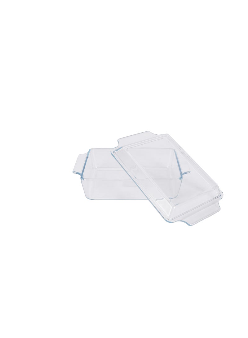 Royalford 1.5 L Glass Baking Dish with Lid-RF12206/ Rectangle Tray Perfect for Baking and Serving/ Casserole with Easy Grab Handles/ Oven, Dishwasher and Freezer Safe Clear - Image 3