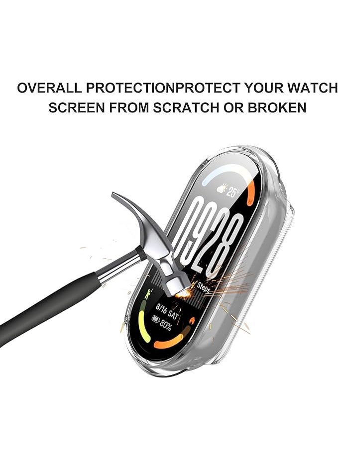 Case Compatible with Xiaomi Smart Band 10 / NFC, PC + Tempered Film, All Inclusive Anti-Scratch Protective Case, Clear - Image 3