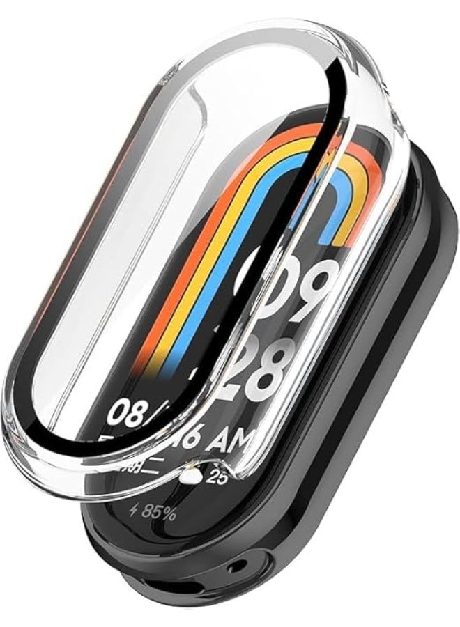 Case Compatible with Xiaomi Smart Band 10 / NFC, PC + Tempered Film, All Inclusive Anti-Scratch Protective Case, Clear - Image 1