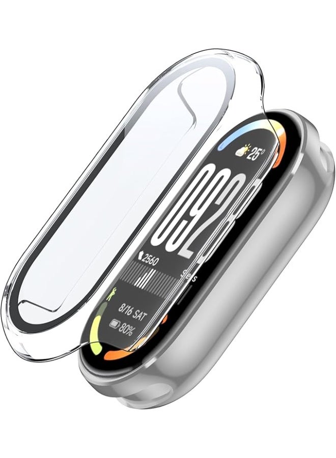 Case Compatible with Xiaomi Smart Band 10 / NFC, PC + Tempered Film, All Inclusive Anti-Scratch Protective Case, Clear - Image 4