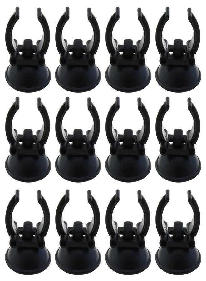 LUORNG 12 Aquarium Heater Suction Cups with 0.95 Inch Clip Black Standard Heater Rod Holder Fish Tank Clip (Not for Airline Tubing), Suction Base 1.3 Inch - Image 1
