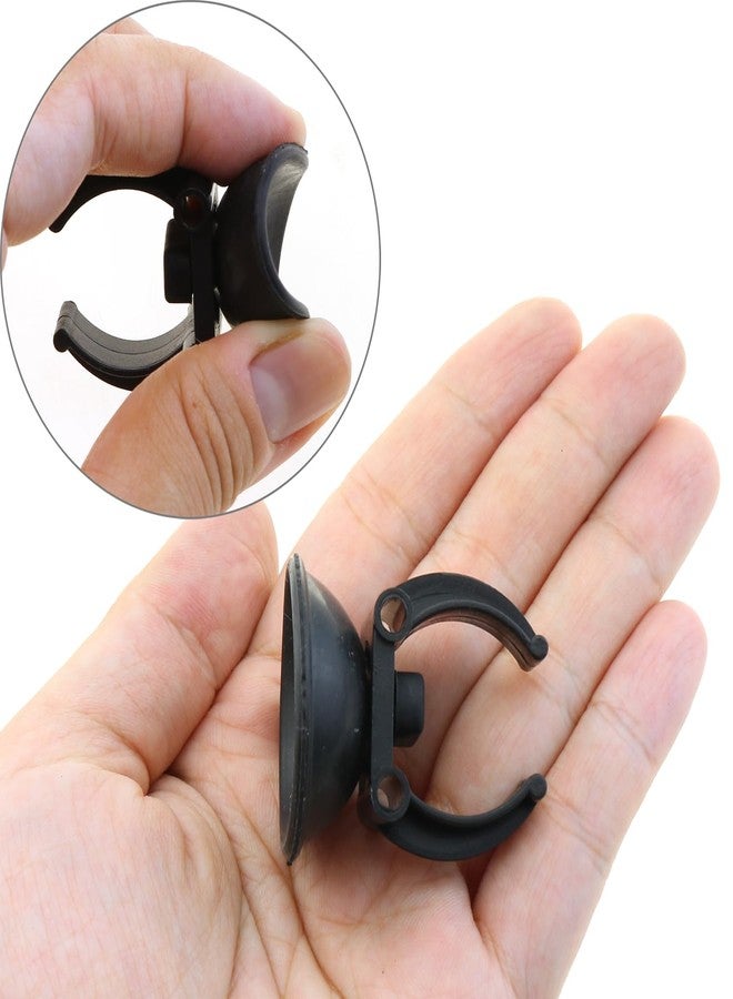 LUORNG 12 Aquarium Heater Suction Cups with 0.95 Inch Clip Black Standard Heater Rod Holder Fish Tank Clip (Not for Airline Tubing), Suction Base 1.3 Inch - Image 4