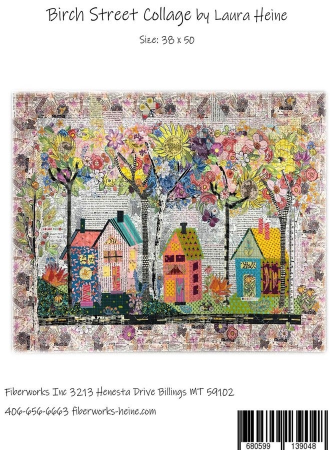 Fiberworks Birch Street Collage Laura Heine Fused Art Quilt Pattern - Image 2