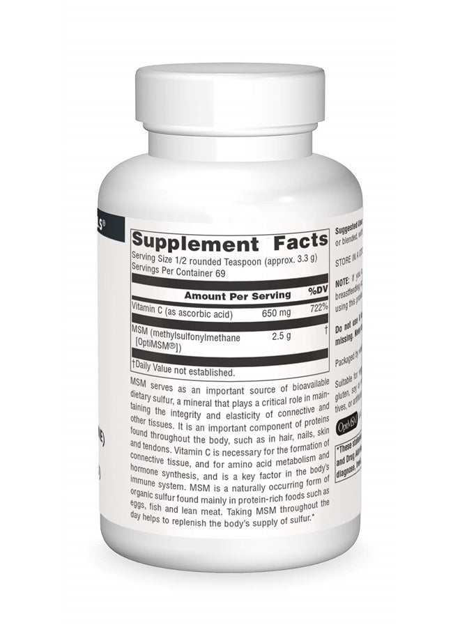 Source Naturals MSM (ميثيل سلفونيل ميثان) مع فيتامين C - مسحوق، 8 أونصة - Image 1