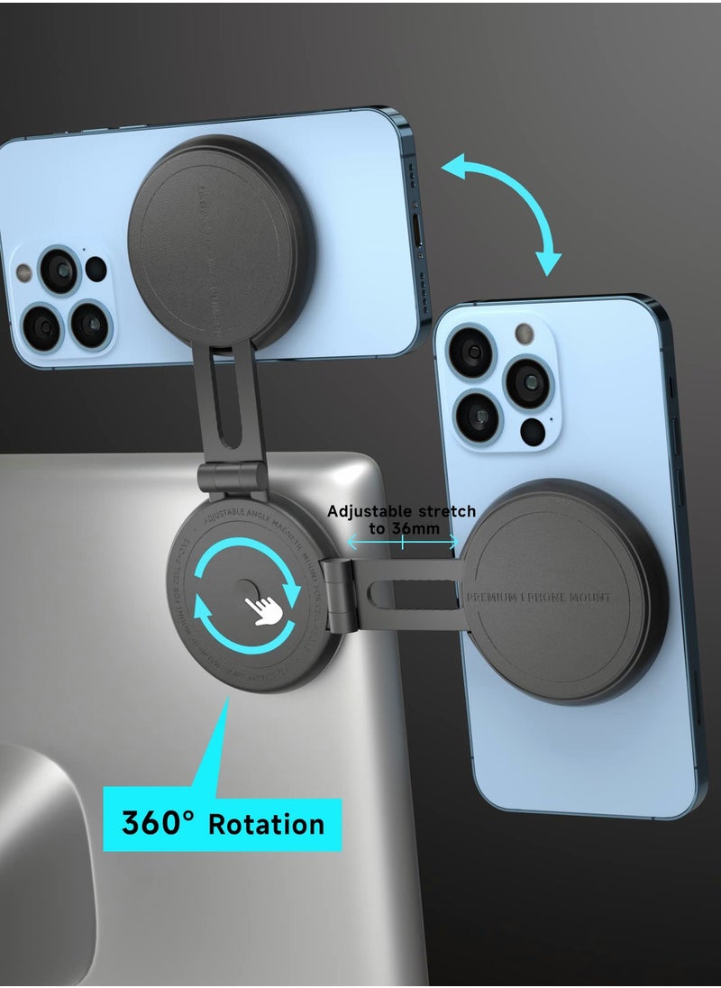 Captaintech Phone Holder for Car, Car Mount Adjustable Magnetic Car Phone Mount 360° Free Rotation Foldaway for Tesla Model 3 X Y S, Phone Holder for iPhone 12 13 14 and Other Phone  - Image 2