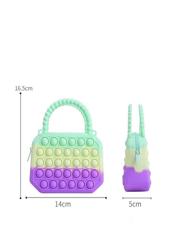 LARYNX حقيبة كروسبودي صغيرة من السيليكون من LARYNX Pop It بألوان قوس قزح، مزودة بحزام قابل للتعديل، إكسسوار أنيق للأطفال (14 × 16.5 × 5 سم، متعددة الألوان، قطعة واحدة) - Image 4
