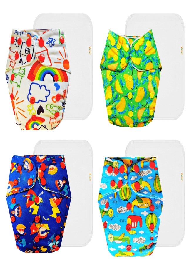حفاضات دمبلدو القماشية الممتازة مع حشوة قطنية (عبوة من 4) | ناعمة ولطيفة | تسمح بمرور الهواء | مناسبة للسفر | موثوقة من قبل الأمهات | من 3 أشهر إلى 3 سنوات | للجنسين - Image 1