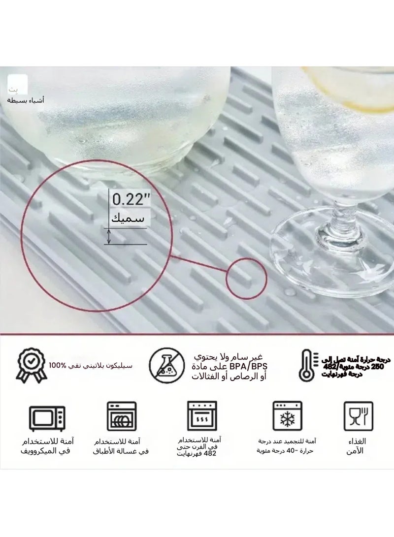 عام جديد كبير سميكة عدم الانزلاق العزل الحراري سيليكون استنزاف وسادة المطبخ كونترتوب بالوعة طوي استنزاف وسادة - Image 2