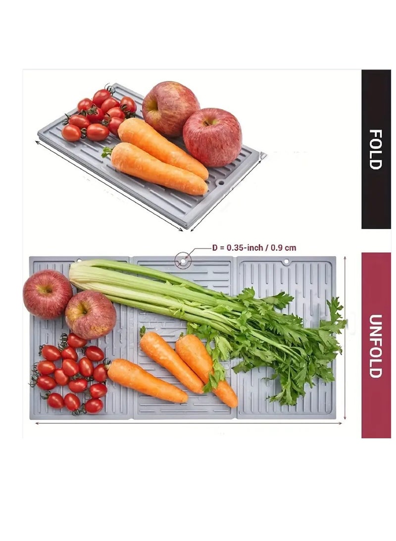 عام جديد كبير سميكة عدم الانزلاق العزل الحراري سيليكون استنزاف وسادة المطبخ كونترتوب بالوعة طوي استنزاف وسادة - Image 4