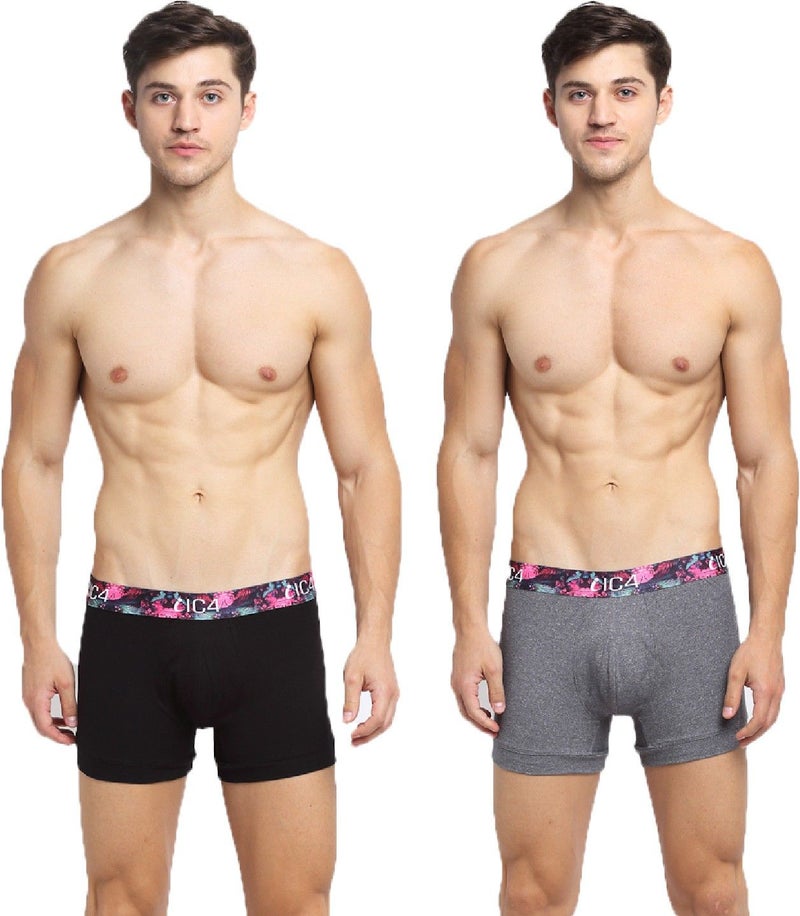 IC4 Store Men's Vivid Trunk Combo Pack of 2 - Black and Charcoal - Image 1