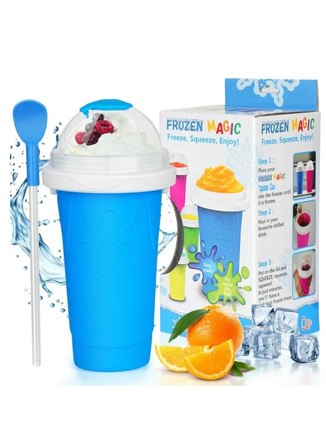 السحر المجمد كوب السلاش السحري مزدوج الطبقة لصنع المشروبات المثلجة بسرعة – Magic Slush Cup لصنع السلاش، الميلك شيك، العصائر والمشروبات الباردة في دقائق، كوب محمول من السيليكون الغذائي مع عزلة مزدوجة لتجميد سريع بدون كهرباء أو خلاط، تصميم متعدد الألوان عصري، مثالي للصيف، المنزل، السفر، الرحلات، للأطفال والكبار، المشروبات الباردة، العصائر الصحية، كوب سهل الاستخدام، صنع السلاش والميلك شيك والعصائر، كوب متين وآمن للاستخدام اليومي، كوب للمشروبات المجمدة سريع التحضير لجميع أفراد العائلة، أداة ممتعة ومبتكرة لكل المناسبات، كوب السلاش السحري لتجربة منعشة ومسلية في كل الأوقات - Image 1