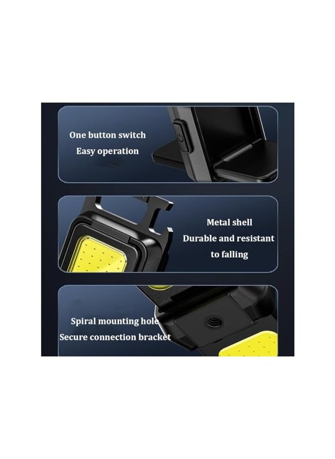 PROMASS promass COB Mini Rechargeable Keychain Work Light, 1000 Lumens 4 Modes, Waterproof Flashlight with Folding Magnet Bracket Bottle Opener, Suitable for Walking, Camping, Repairing, Running Outdoor  - Image 4