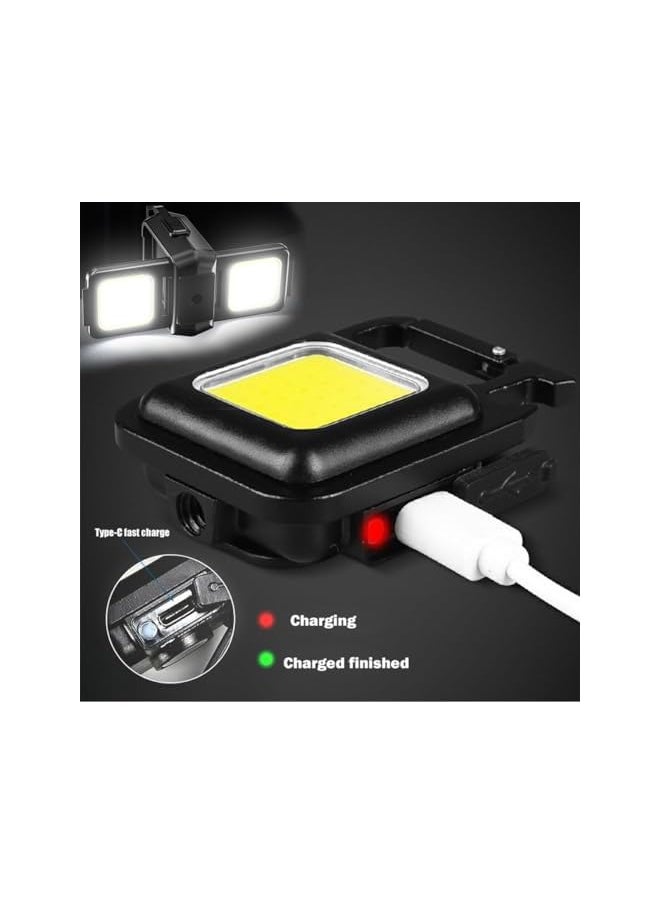 PROMASS promass COB Mini Rechargeable Keychain Work Light, 1000 Lumens 4 Modes, Waterproof Flashlight with Folding Magnet Bracket Bottle Opener, Suitable for Walking, Camping, Repairing, Running Outdoor  - Image 5