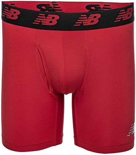 New Balance Men's 6" Boxer Brief Fly Front with Pouch, 3-Pack,Black/Team Red/Thunder, Small (29"-31") - Image 3