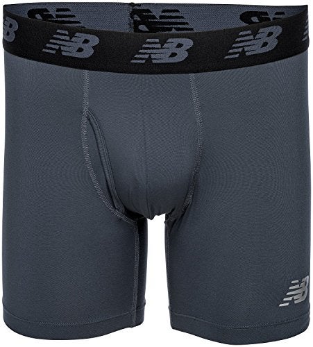 New Balance Men's 6" Boxer Brief Fly Front with Pouch, 3-Pack,Black/Team Red/Thunder, Small (29"-31") - Image 4