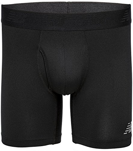 New Balance Men's 6" Boxer Brief Fly Front with Pouch, 3-Pack,Black/Team Red/Thunder, Small (29"-31") - Image 2
