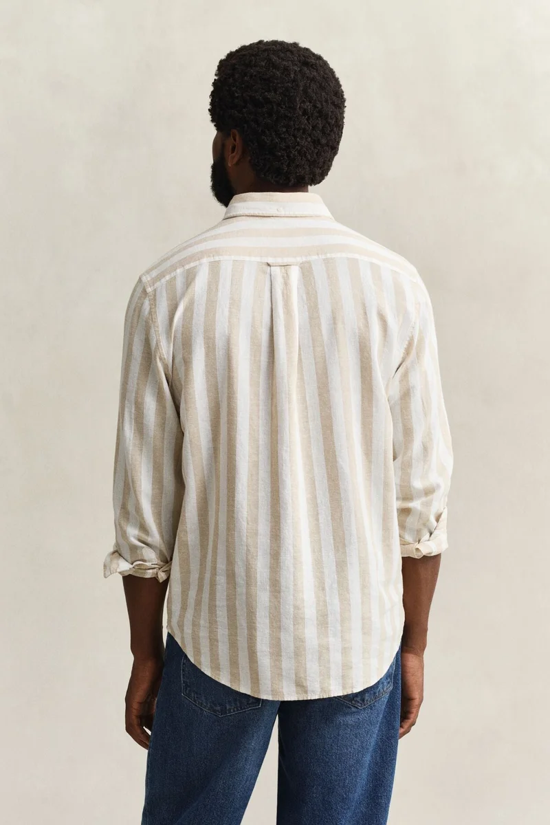 GANT  Regular Cotton Linen Stripe Shirt for Men | Best Price UAE