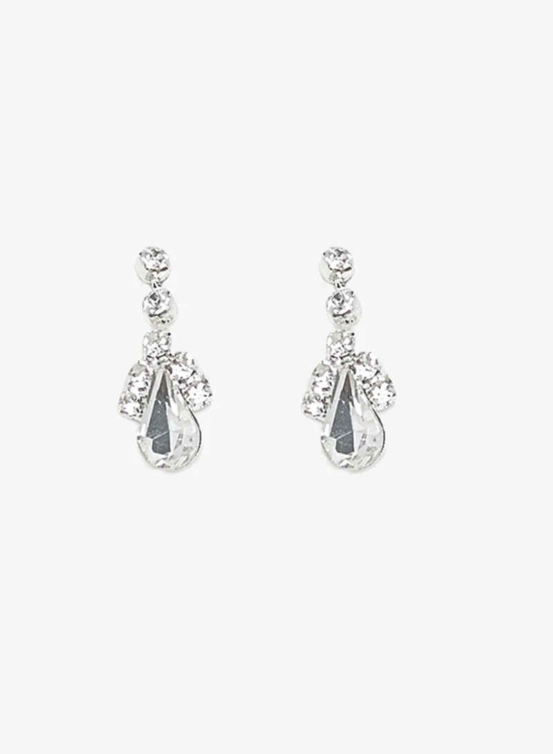 Ella Dainty Dainty Silver Diamonte Jewelry Set Necklace Earrings for Women | Best Price UAE