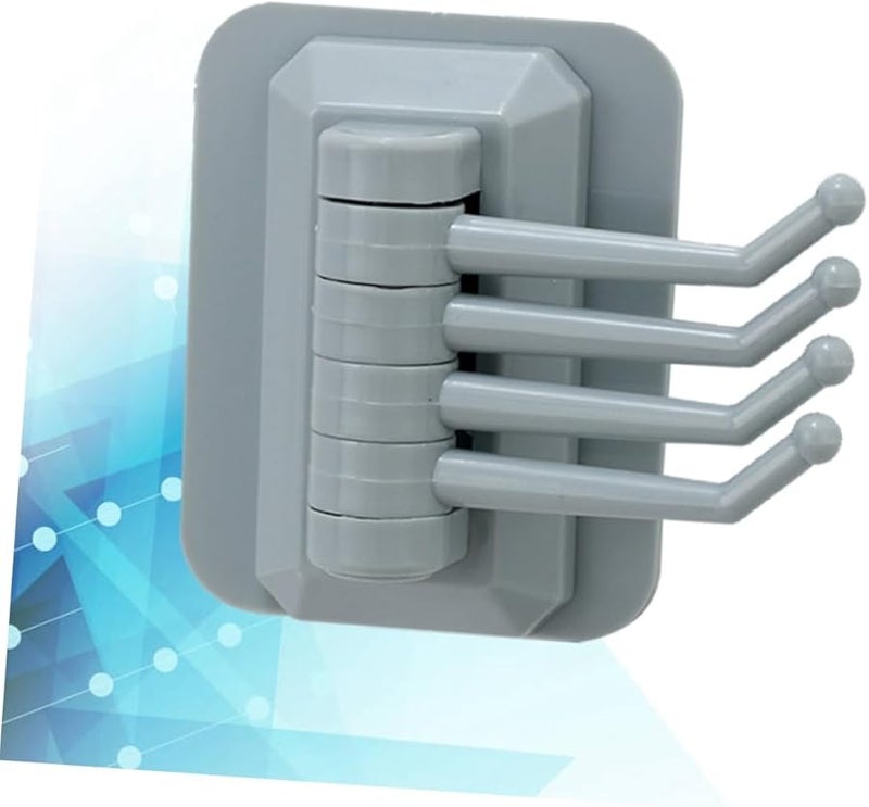 خطافات قابلة للدوران قابلة للتثبيت على الحائط حامل مناشف قابل للتعديل لاصق قوي للحمام والمطبخ ألوان عشوائية - Image 5