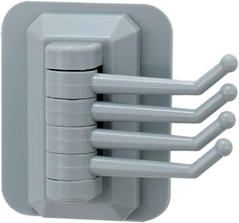 خطافات قابلة للدوران قابلة للتثبيت على الحائط حامل مناشف قابل للتعديل لاصق قوي للحمام والمطبخ ألوان عشوائية - Image 2