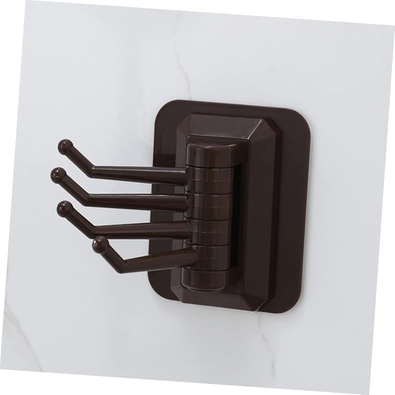 خطافات قابلة للدوران قابلة للتثبيت على الحائط حامل مناشف قابل للتعديل لاصق قوي للحمام والمطبخ ألوان عشوائية - Image 3