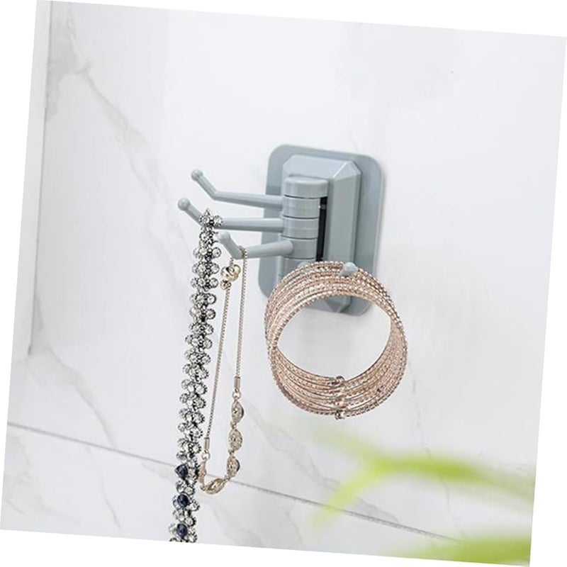 خطافات قابلة للدوران قابلة للتثبيت على الحائط حامل مناشف قابل للتعديل لاصق قوي للحمام والمطبخ ألوان عشوائية - Image 4