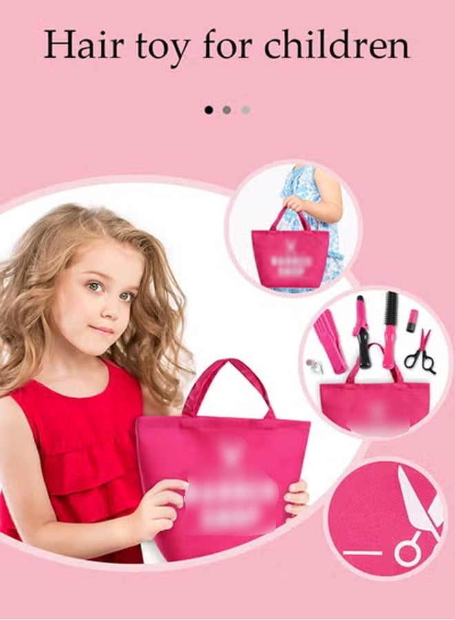 DUNISO Kids Hair Salon Playset, simulation hair styling tool toy set, with hair dryer, mirror, curling iron and other children's accessories, made of plastic material, suitable for children over 3 years old - Image 3