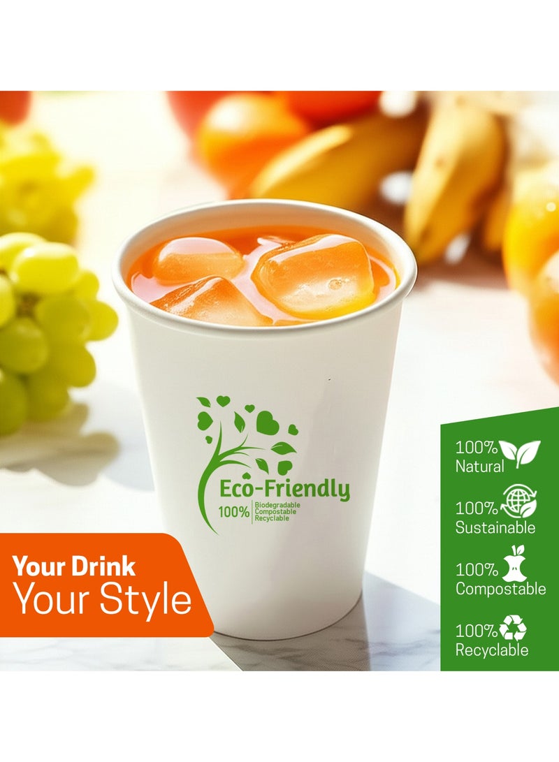 EcoEdge 12 Oz Disposable Heavy-Duty Party Paper Cups (Pack of 50) | Sustainable, Affordable, Premium, Durable, Chemical and Plastic Free | For Hot or Cold Beverages | Everyday Use | 100% Eco-Friendly - Image 5
