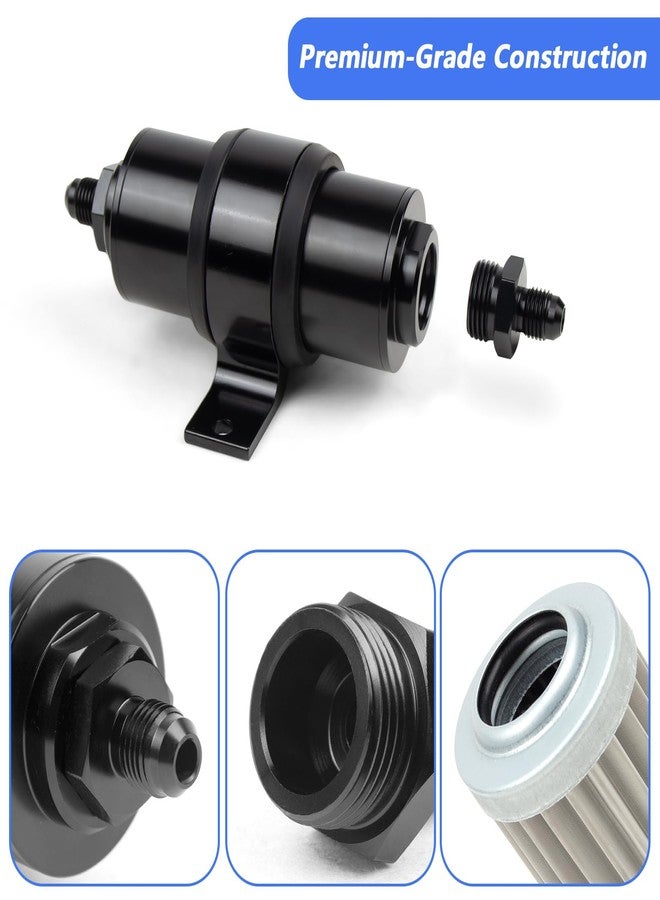 Medoon 10 Micron Inline Fuel Filter with 6AN 8AN 10AN Adapter(6pcs), Barb 1/2", 3/8", 5/16" Fitting Adapter (6pcs),Bracket Clamp 50MM Universal, 10 Micron Filter Element Replacement - Image 4