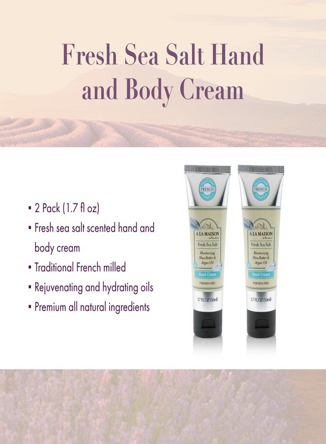 A LA MAISON Moisturizing Cream, Fresh Sea Salt - Uses: Hand, Argan Oil, Pure Shea Butter, Essential Oils, Plant Based, Cruelty-Free, SLS and Paraben Free (1.7 Oz, 2 Pack) - Image 2