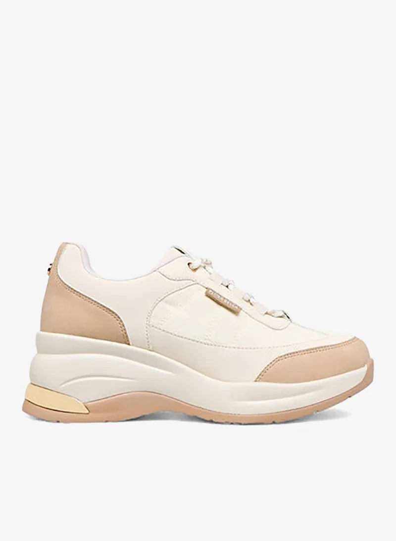 Flora Bella By Shoexpress Women Panelled Sneakers with Lace-Up Closure