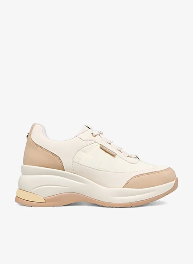 Flora Bella By Shoexpress Women Panelled Sneakers with Lace-Up Closure