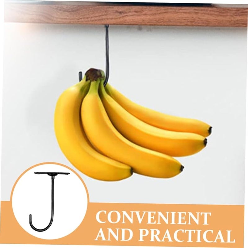 Unomor 5 Pack Under Cabinet Banana Hanger Sleek Ceiling Mounted Hook Kitchen Fruit Storage Space Saving - Image 3