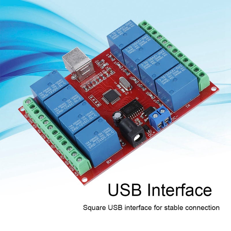 وحدة مبدل تبديل تحكم ذكي USB كمبيوتر 8 قنوات بتوتر 12 فولت بدون درايفر - Image 2