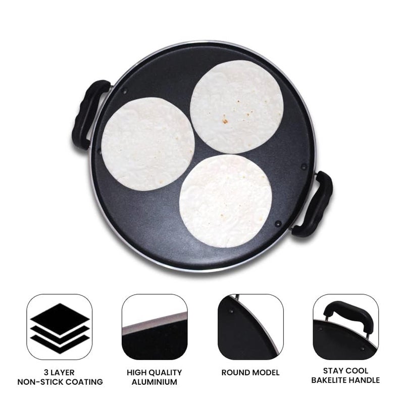 Blueberry's Nonstick Appachatty+Frying Pan 24cm Induction Base,Made in India (Tawa) - Image 4