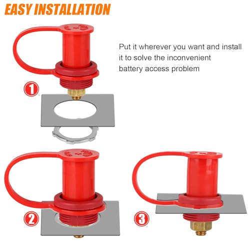 Linkstyle 2PCS Battery Charger Post, 250A Remote Battery Terminals Connectors, 3/8" Stud Jump Post, for Marine Boat UTV ATV Car RV Truck - Image 5