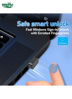 BURAQ Windows Hello Fingerprint Reader Security Key for Windows 10 / 11(Silver)  - Image 2