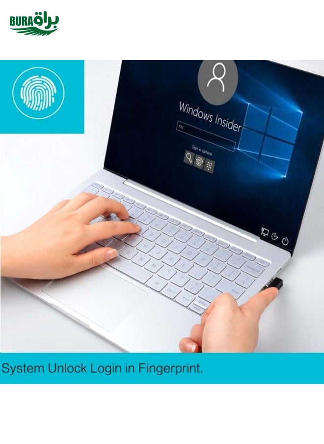 BURAQ Windows Hello Fingerprint Reader Security Key for Windows 10 / 11(Silver)  - Image 4