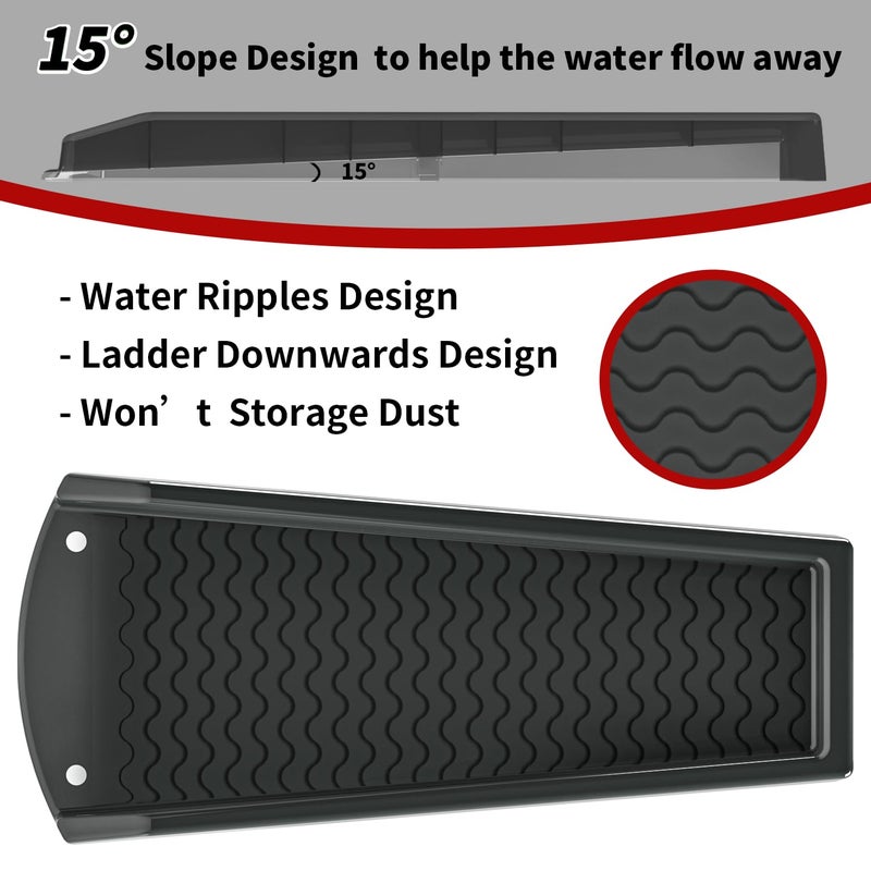 NAACOO 2 Pack Downspout Splash Block, Naacoo 24"" Rain Gutter Downspout Extensions/Extender With 4Pc Fixing Nails, Drainage To Protect House Foundations(4 Piece|Black) - Image 5